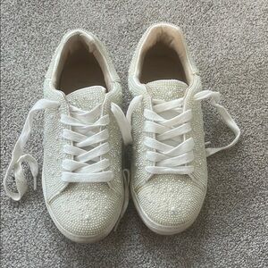 Girls Betsy Johnson Sidny Pearl Embellished Sneakers